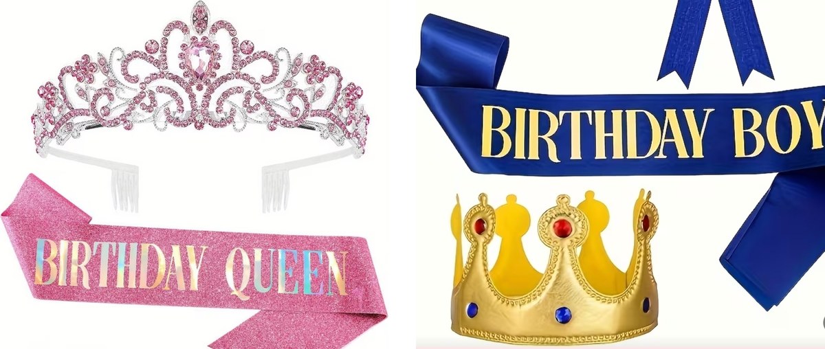 Birthday sash and crown