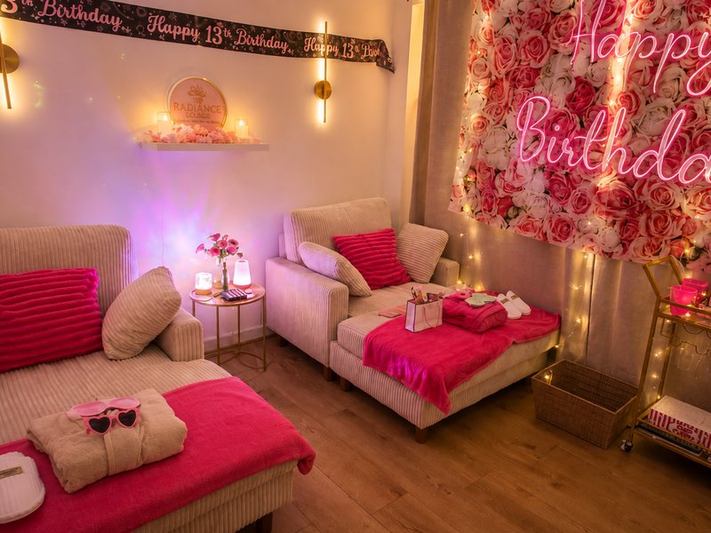 The Pretty & Pink room set up and ready for a birthday