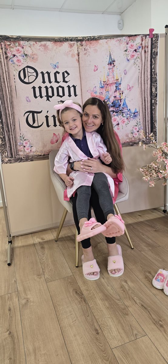 A Princess Spa Day at our Once Upon A Time backdrop